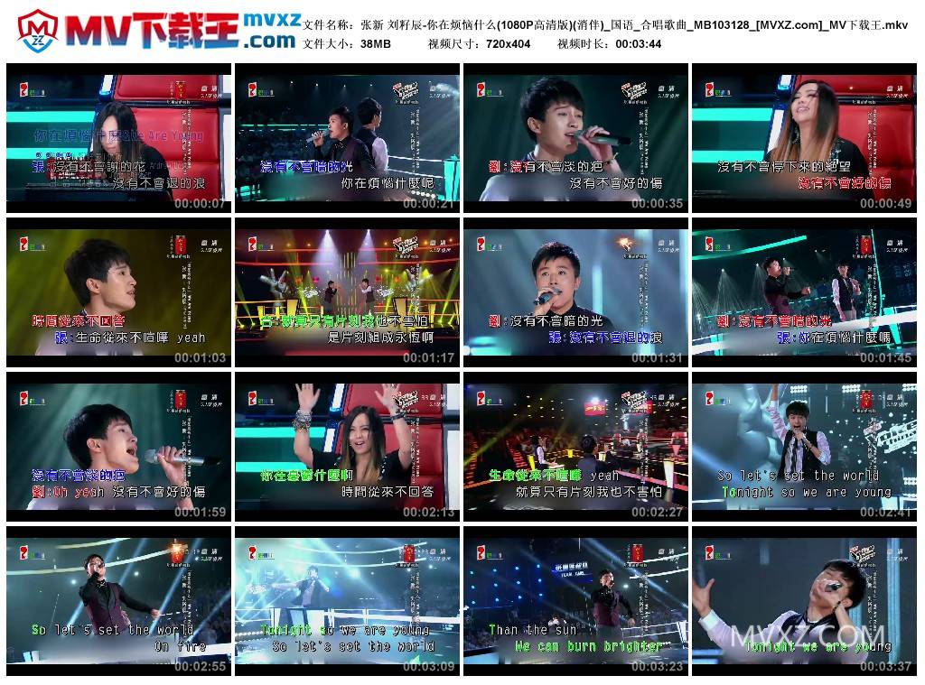 张新 刘籽辰-你在烦恼什么(1080P高清版)(消伴)_国语_合唱歌曲_MB103128